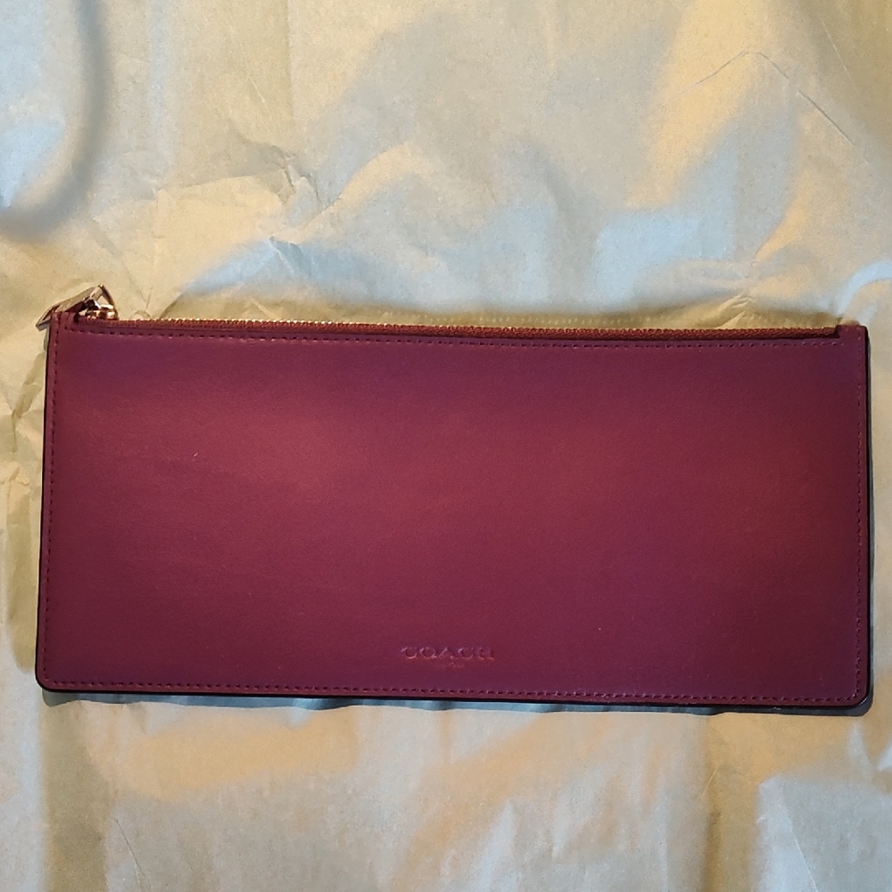 Coach Maroon Leather Pouch